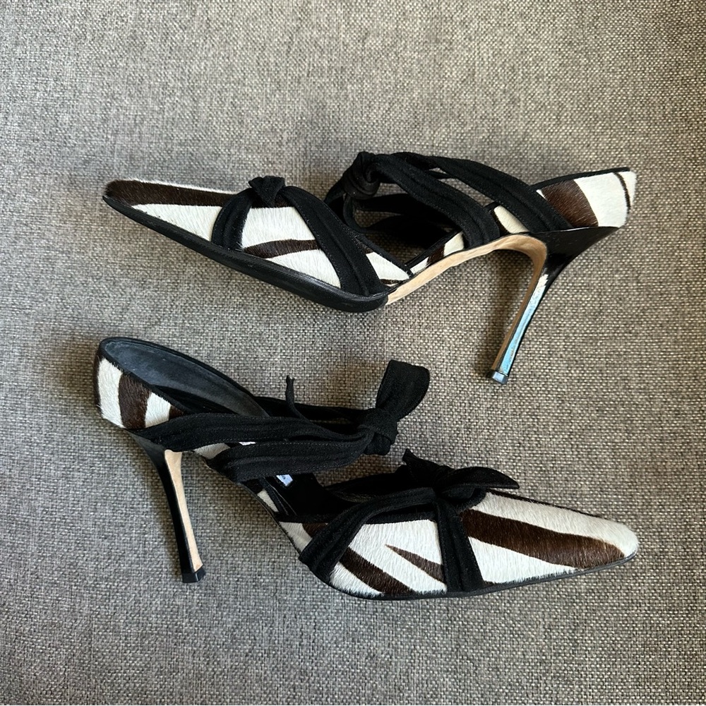 Vintage Manolo Blahnik zebra pony hair heels - Picture 4 of 8
